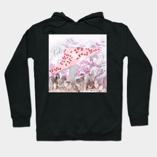 Ladybug Mushroom Negative Painting Hoodie